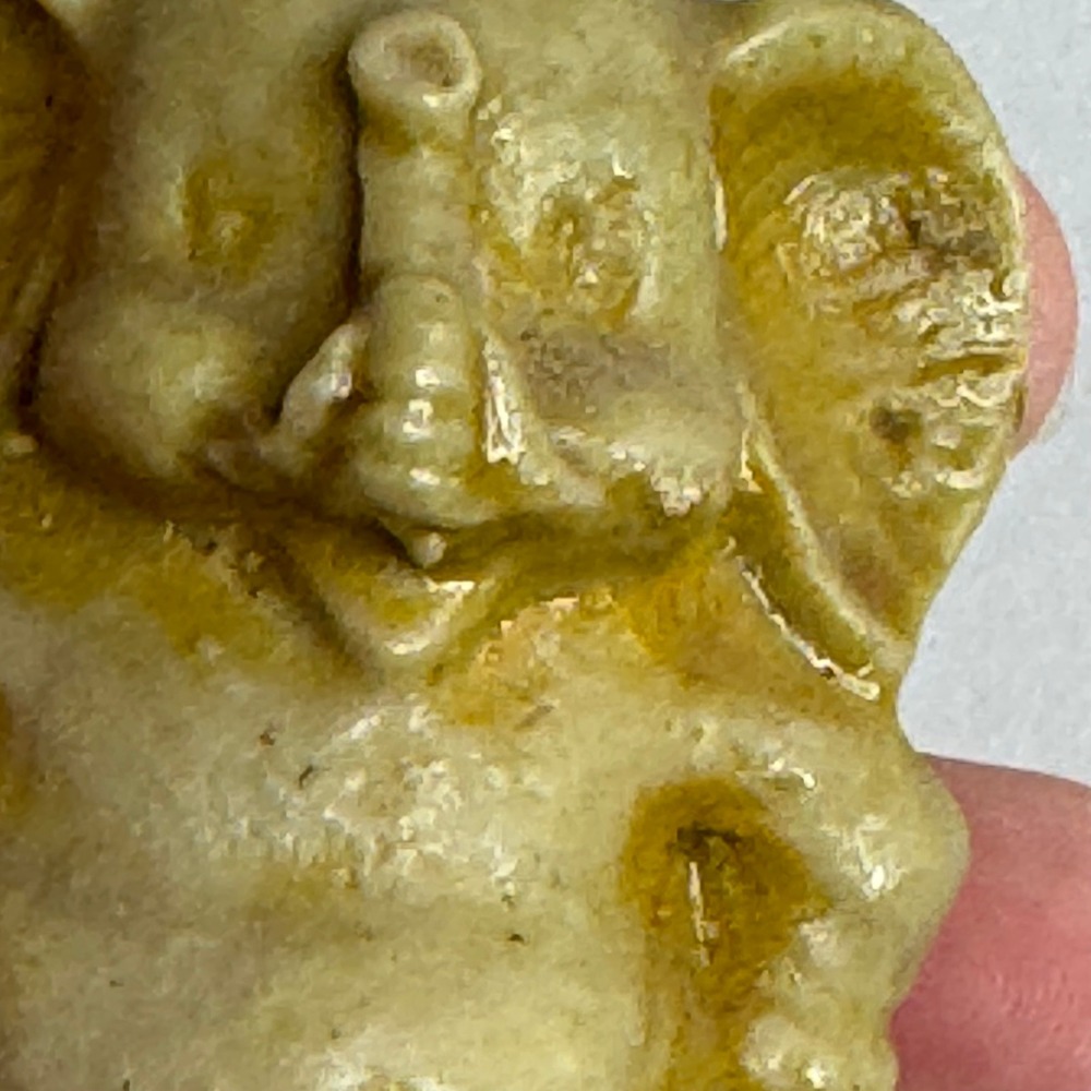 Vintage Carved Stone Elephant Figurine Sitting Trunk Up MINI Mexico 2.5 Inch - Picture 7 of 9